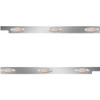 Stainless Steel Cab Panels W/ 6 P1 Amber/Clear LEDs For Peterbilt 567