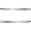 Stainless Steel Cab Panels W/ Block Heater Plug, 6 P1 Amber/Clear LEDs For Peterbilt 567