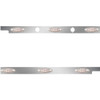 Stainless Steel Cab Panels W/ Dual Block Heater Plug, 6 P1 Amber/Clear LEDs For Peterbilt 567