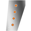 Stainless Steel Standard Cowl Panels W/ 8 - 3/4 Inch Round Amber/Amber LEDs For Peterbilt 359