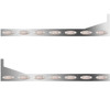 6.5 Inch Stainless Steel Sleeper Panels W/ Extensions, 14 P1 Amber/Clear LEDs For Peterbilt 367, 386, 388, 389