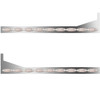 6.5 Inch Stainless Steel Sleeper Panels W/ Extensions, 18 P1 Amber/Clear LEDs For Peterbilt 367, 386, 388, 389 W/ 63 & 72 Inch Sleepers