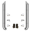 TPHD 7-5 X 108 Inch Chrome Exhaust Kit W/ Miter Stacks & OE Style Elbows For Peterbilt 378, 379, 389 Glider