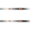 6.5 Inch Stainless Steel Sleeper Panels W/ 4 P1 Amber/Amber LEDs For Peterbilt 367, 386, 388, 389