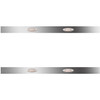 6.5 Inch Stainless Steel Sleeper Panels W/ 4 P1 Amber/Clear LEDs For Peterbilt 367, 386, 388, 389