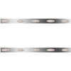 6.5 Inch Stainless Steel Sleeper Panels W/ 10 P1 Amber/Clear LEDs, 6.5 In. Tall For Peterbilt 367, 386, 388, 389