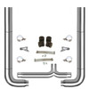 TPHD 8-5 X 108 Inch Chrome Exhaust Kit W/ Flat Top Stacks, Long 90S & Chrome Tapered Y-Pipe For Peterbilt 378, 379, 389