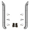 TPHD 7-5 X 108 Inch Chrome Exhaust Kit W/ West Coast Turnout Stacks & OE Style Elbows For Peterbilt 378, 379