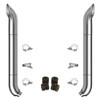 TPHD 7-5 X 114 Inch Chrome Exhaust Kit W/ West Coast Turnout Stacks & OE Style Elbows For Peterbilt 378, 379