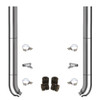 TPHD 7-5 X 96 Inch Chrome Exhaust Kit W/ Flat Top Stacks & OE Style Elbows For Peterbilt 378, 379