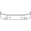 13 Inch Chrome Bumper W/ Tow & Square Fog Light Holes For International 9400 SBA 1996-Older