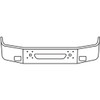 18 Inch Chrome Bumper W/ Fog, Tow & Vent Holes For International 9100I, 9200I, 9400I 1997-Newer