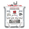 Vendetta 7 X 120 Inch Chrome Exhaust Kit W/ Bull Hauler Stacks & OE Style Elbows & 7-5 Inch Tee