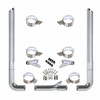 Vendetta 7 X 108 Inch Chrome Exhaust Kit W/ Miter Stacks, Long Drop Elbows, 7-5 Inch Tee