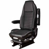 Vendetta Black Genuine High Back Leather Air Seat With Standard Base & Dual Arm Rest