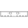 22 Inch Chrome Texas Boxed End Bumper W/ Hook, 8 Oval & 2 - 2 Inch Light Holes For Freightliner Classic XL