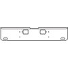 22 Inch Chrome Rolled End American Eagle Bumper W/ Hook Holes , 2 Oval Light Holes