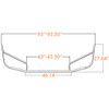 Valley Chrome 20 Inch Chrome Steel Set Back Axle Bumper With Tow Cutouts, 20 Round 3/4 Inch Light Holes For Freightliner Century, Columbia