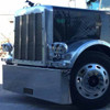 20 Inch Stainless Steel Buzzard Bumper W/ 6 Inch Ends, Recessed License Plate And Stainless Steel Mounting Plate For Peterbilt 379, 389