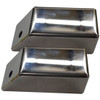 12 Ga. Stainless Steel 4.25 Inch Angled Square Light Brackets, Pair For Mirrors