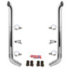 BESTfit 7-5 X 96 Inch Chrome Exhaust Kit W/ West Coast Turnout Stacks & OE Style Elbows For Peterbilt 378, 379, 389 Glider