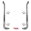 BESTfit 7-5 X 108 Inch Chrome Exhaust Kit With West Coast Turnout Stacks For Freightliner Classic & FLD