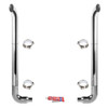 BESTfit 8-5 X 96 Inch Chrome Exhaust Kit With West Coast Turnout Stacks For Freightliner Classic & FLD