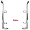 BESTfit 7-5 X 114 Inch Chrome Exhaust Kit W/ West Coast Turnout Stacks & Long Drop Elbows For Peterbilt 359 1967 - 1987