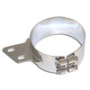 Chrome Plated SS Angled Mounting Clamp, 6 Inch For Peterbilt 377, 378, 379, 386, 388, 389