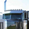 13 Inch Stainless Steel Gangster Drop Visor For Peterbilt 378, 379, 386, 388 & 389 W/ Cab-Mounted Mirrors