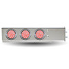 Stainless Steel Rear Dual LED Mud Flap Hanger W/ 2.5 Inch Bold Spacing - Red To Purple LED - Pair