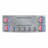 Stainless Steel Dual Revolution Rear Center Panel W/ 4 Rnd 4 Inch & 5 Rnd 2.5 Inch Red To Blue LEDs Stainless Steel Dual Revolution Rear Center Panel W/ 4 Rnd 4 Inch & 5 Rnd 2.5 Inch Red To Blue LEDs