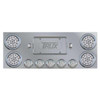 Stainless Steel Dual Revolution Rear Center Panel W/ 4 Rnd 4 Inch & 5 Rnd 2.5 Inch Red To Blue LEDs Stainless Steel Dual Revolution Rear Center Panel W/ 4 Rnd 4 Inch & 5 Rnd 2.5 Inch Red To Blue LEDs