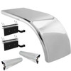 Hogebuilt 68 Inch 304 Stainless Steel Half Fender Kit  For Kenworth W/ 8 Bag Air Suspension