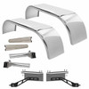 Hogebuilt 105 Inch 304 Stainless Steel Full Fender Kit For Freightliner W/ Air Liner II Suspension