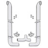 American Eagle 8-5 X 120 Inch Stainless Steel Exhaust Kit W/ Curve Stacks & Long Drop Elbows For Peterbilt 378, 379, 389