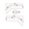 Stainless Steel 28.5 Inch 45 Degree Mud Flap Hanger W/ 1 1/8 Inch Bolt Spacing - Pair