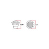 0.75 Inch Red LED Mini Button Marker Light W/ Reflector & 3 Diodes