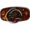 9 LED Wide Angle Clearance Marker Light  W/ Chrome Bezel - Amber LED / Amber Lens