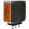 24 LED Square Pearl Style Double Face Light, Passenger Side W/ 4 LED Side Marker - Amber & Red LED/ Smoke Lens