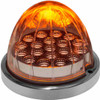 3.50 X 2.75 Inch Watermelon Marker-Turn Amber-Clear-Purple Auxiliary Light W/ 19 Diodes, Clear Lens & Chrome Ring