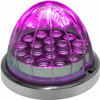 3.50 X 2.75 Inch Watermelon Marker-Turn Amber-Clear-Purple Auxiliary Light W/ 19 Diodes, Clear Lens & Chrome Ring