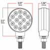 28 LED 3 Inch Round Reflector Turn & Marker Light W/ Single Post - Amber & Red LED W/ Green Auxiliary