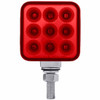 24 LED 3 Inch Square Reflector Stop, Turn, Marker Light W/ Single Post - Amber & Red LED/ Amber & Red Lens