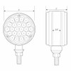 Chrome Double Faced LED Pedestal Light, 4.25 Inch Round, Amber Front & Red Rear Diodes W/Colored Lens Chrome Double Faced LED Pedestal Light, 4.25 Inch Round, Amber Front & Red Rear Diodes W/Colored Lens