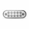 12 Diode Oval Red Dual Revolution Stop, Tail & Turn LED Light With Clear Lens And Green Auxiliary