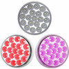 4 Inch Round Dual Revolution 19 Diode Red Stop Tail Turn & Pink LED Aux Light W/ Clear Lens