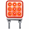 3 Inch Square 30 LED Reflector S/T/T Double Face Light W/ Double Post - Amber & Red LED/ Clear Lens
