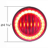4 Inch Round 30 LED I Series S/T/T Light - Red LED/ Clear Lens