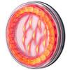 4 Inch Round 33 LED X Series S/T/T Light - Red LED/ Clear Lens